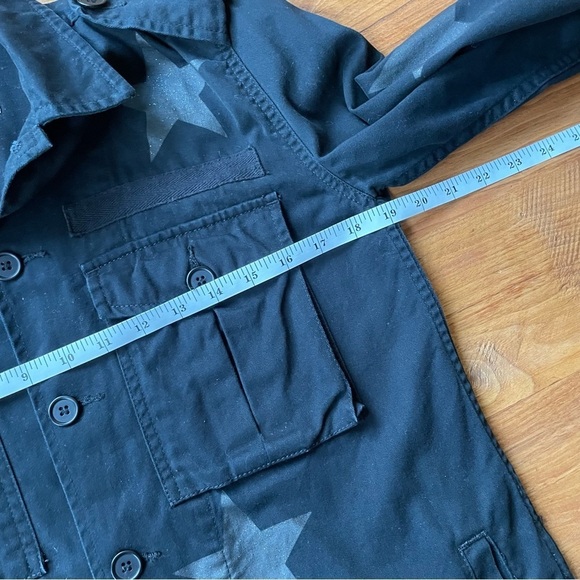 Pistola Camilo Star Print Military Shirt Jacket in Black - Picture 12 of 16